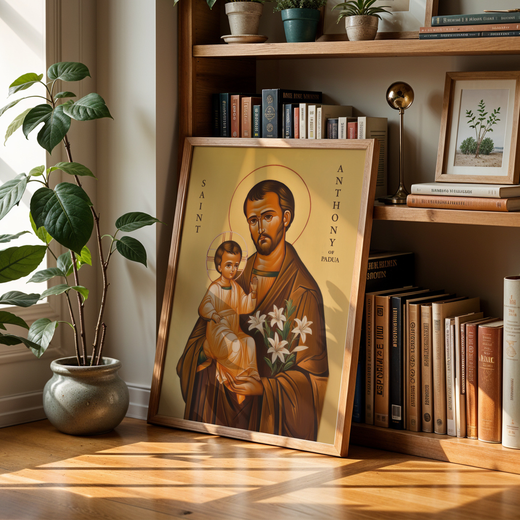 Saint Anthony of Padua Icon Print, Family Devotion Gift, Holygraceart