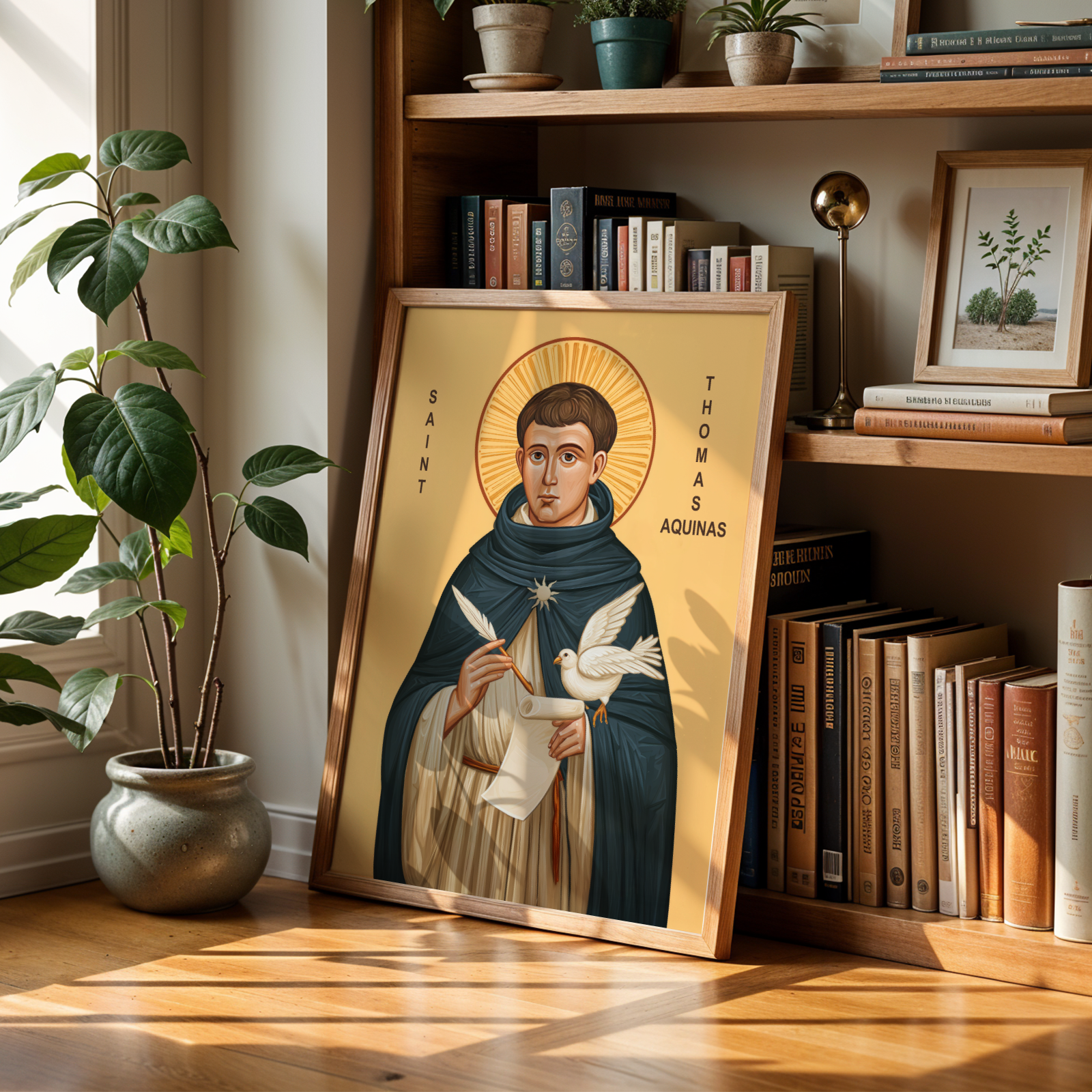 Saint Thomas Aquinas Icon Wall Art, Wisdom and Study Gift, Holygraceart