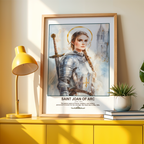 Saint Joan of Arc Catholic Wall Art, Confirmation Gift, Warrior Saint Portrait Decor, Holygraceart H05