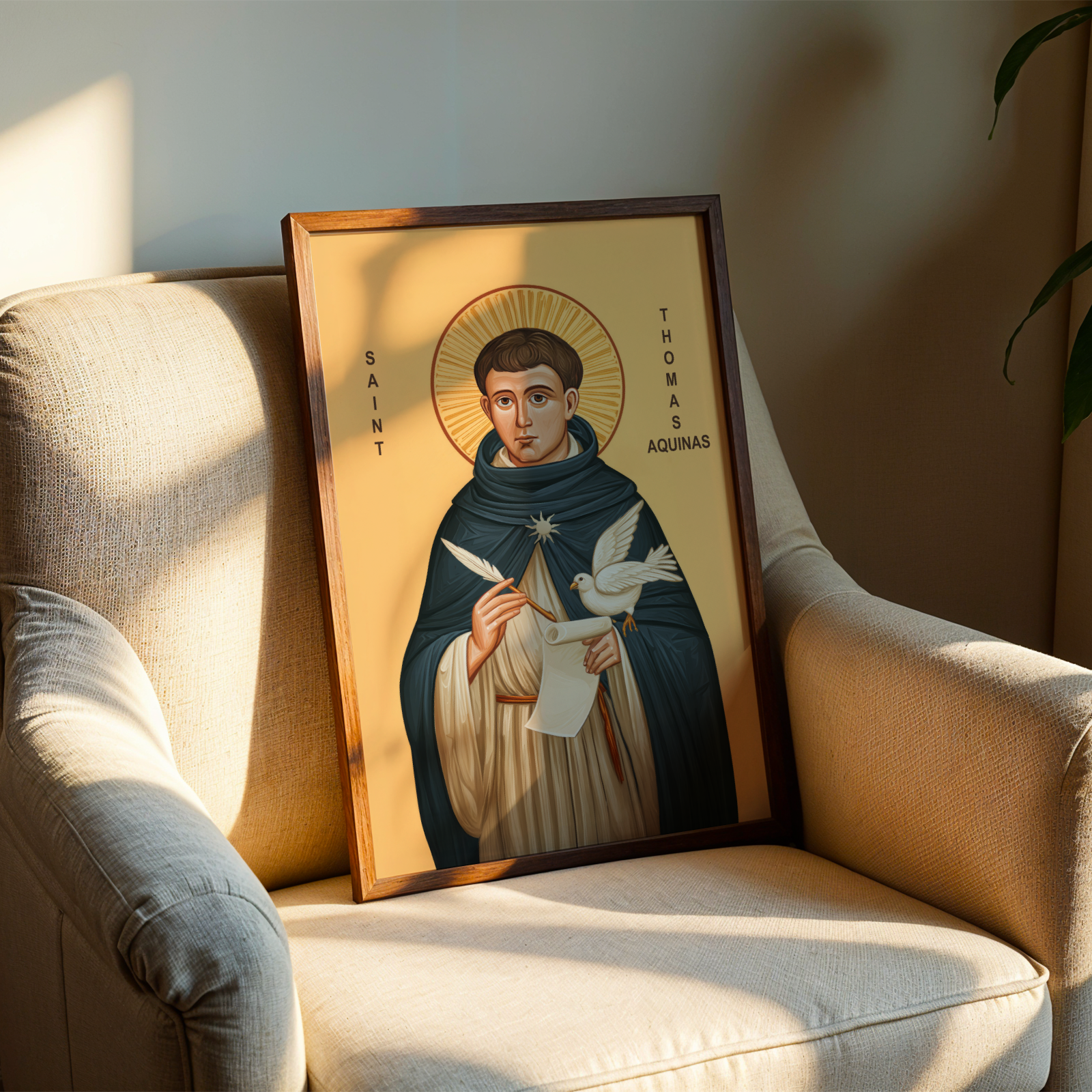 Saint Thomas Aquinas Icon Wall Art, Wisdom and Study Gift, Holygraceart