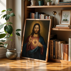 Sacred Heart of Jesus Portrait Print, First Communion and Faith Gift, Holygraceart