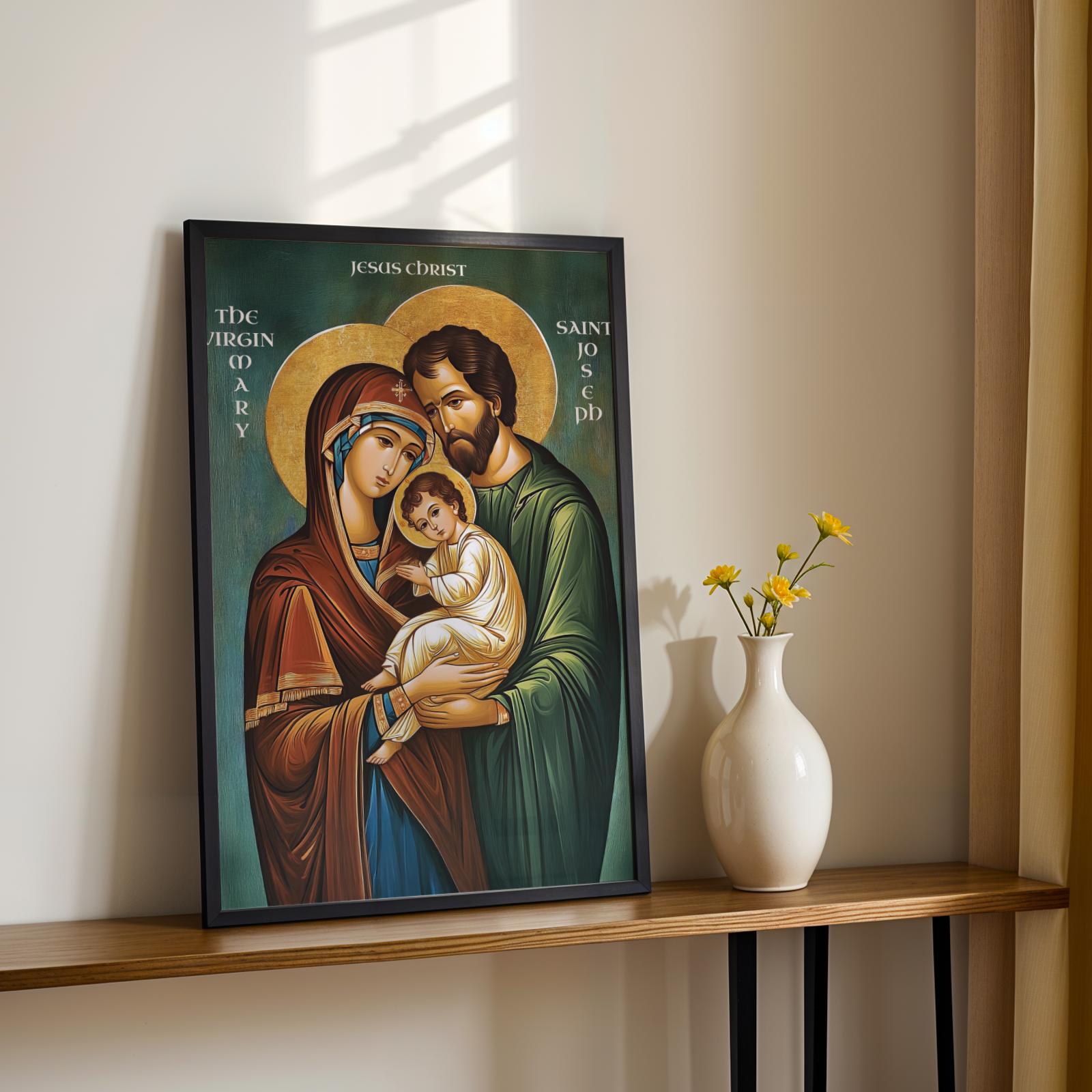Holy Family Icon Print, Wedding Gift, Marriage Blessing Gift, Orthodox Wall Art