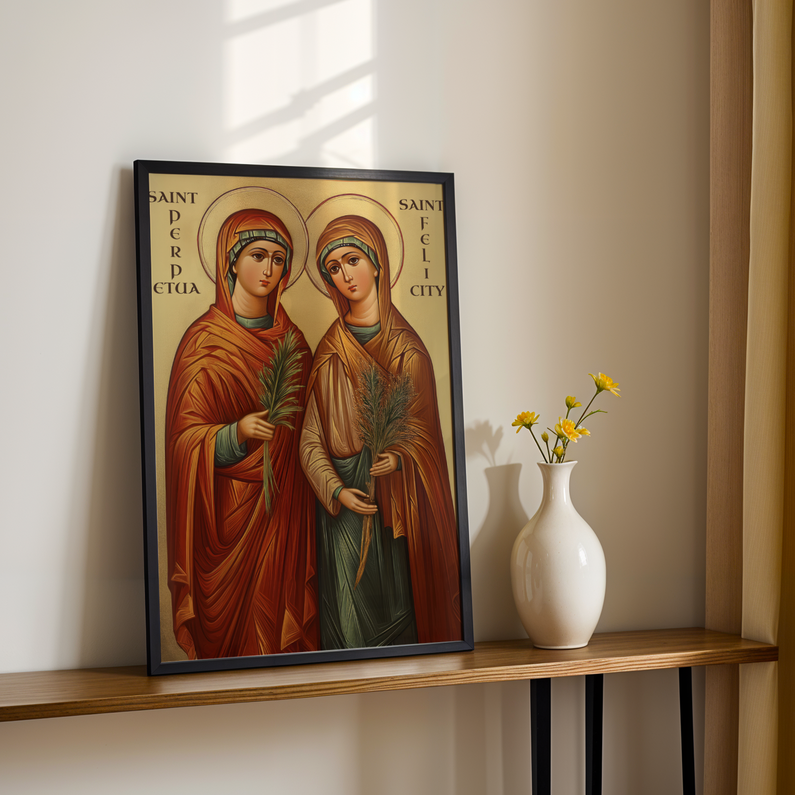 Saints Perpetua and Felicity Icon Print, Women of Faith, Home Altar Decor, Holygraceart