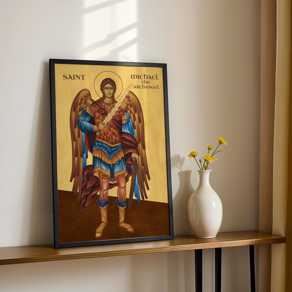 Saint Michael the Archangel Orthodox Icon Wall Art, Confirmation Gift, Protection Gift, Holygraceart