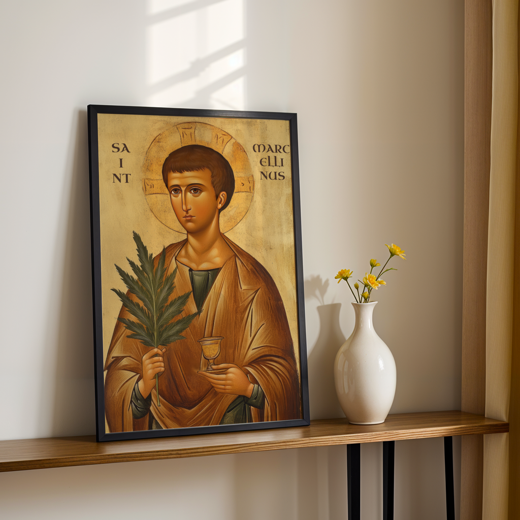 Saint Marcellinus Icon Print, Martyr Prayer Gift, Orthodox Decor, Holygraceart