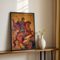 Saint Demetrius of Thessaloniki Icon Wall Art, Warrior Protection Gift Orthodox