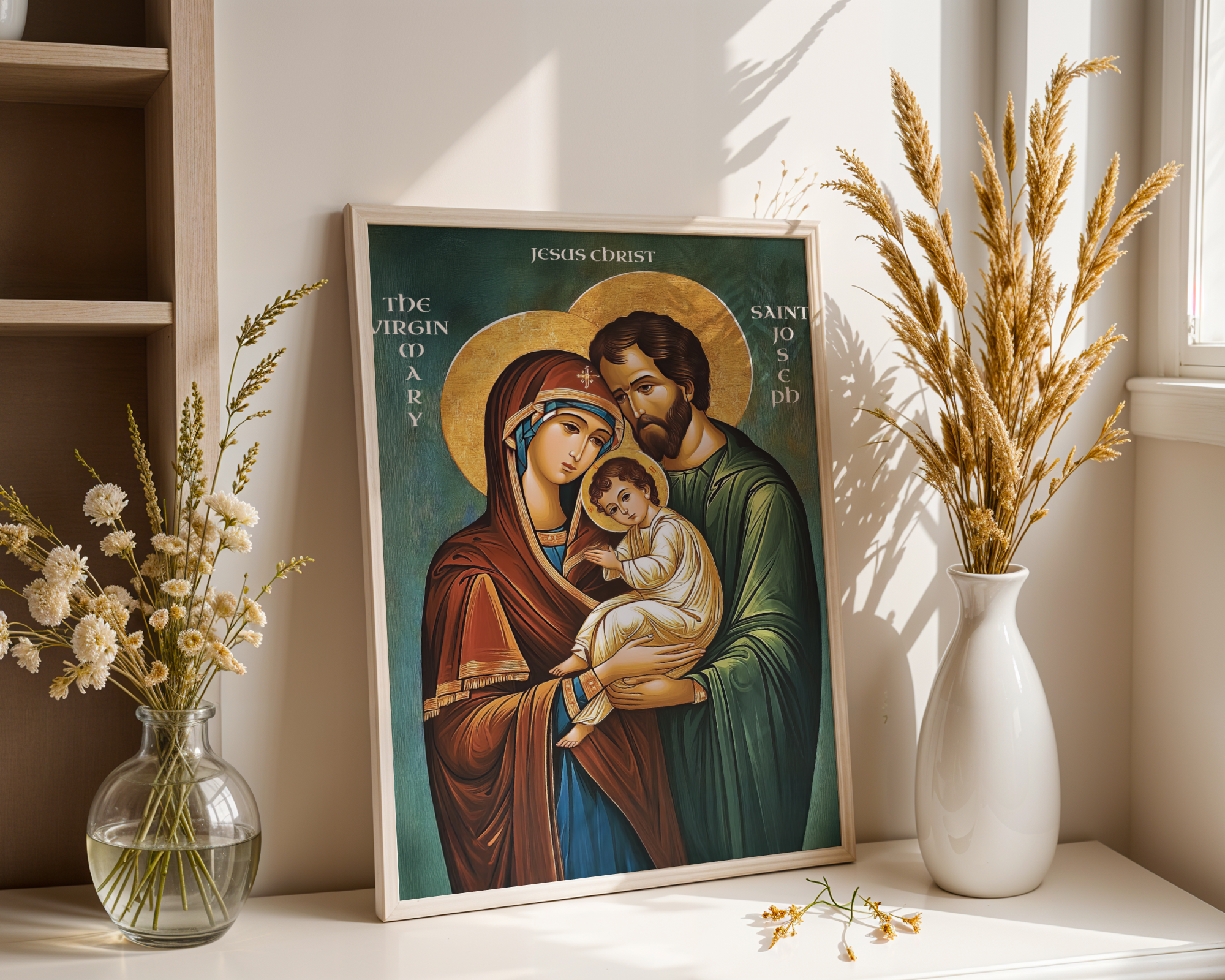 Holy Family Icon Print, Wedding Gift, Marriage Blessing Gift, Orthodox Wall Art