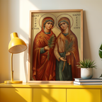 Saints Perpetua and Felicity Icon Print, Women of Faith, Home Altar Decor, Holygraceart