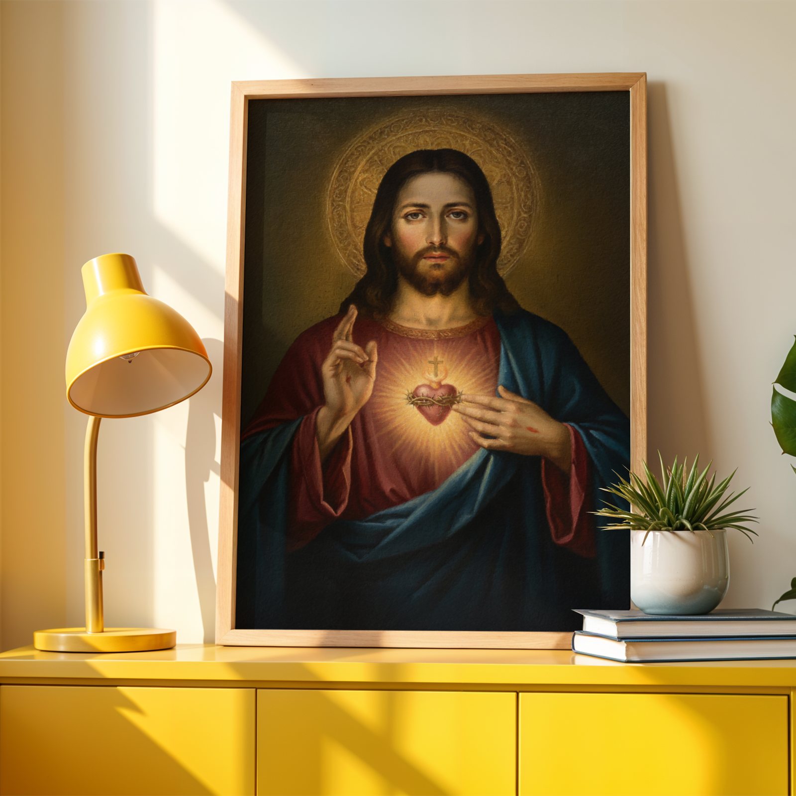 Sacred Heart of Jesus Portrait Print, First Communion and Faith Gift, Holygraceart