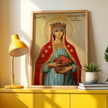 Saint Elizabeth of Hungary Icon Print, Charity and Roses Miracle Gift, Holygraceart
