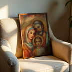 Holy Family Portrait Wall Art, Wedding and Housewarming Gift, Sacred Home Decor
