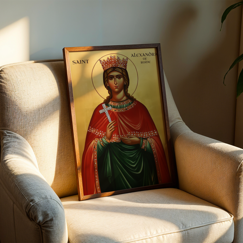 Saint Alexandra of Rome Icon Print, Courage and Faith Gift Orthodox Wall Art, Holygraceart