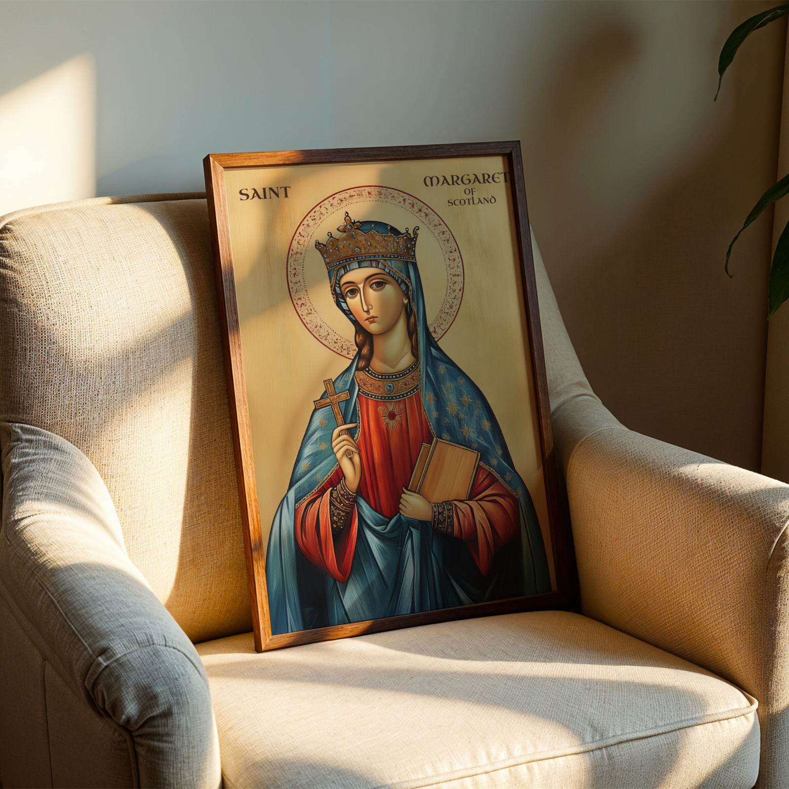 Saint Margaret of Scotland Icon Print, Scottish Catholic Decor, Prayer Gift, Holygraceart