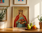Saint Elizabeth of Hungary Icon Print, Charity and Roses Miracle Gift, Holygraceart