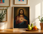 Sacred Heart of Jesus Portrait Print, First Communion and Faith Gift, Holygraceart