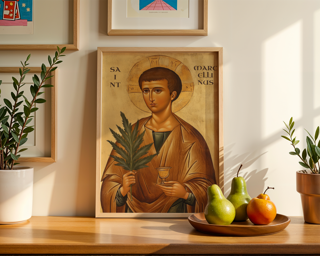 Saint Marcellinus Icon Print, Martyr Prayer Gift, Orthodox Decor, Holygraceart