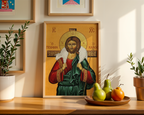 Jesus Christ the Good Shepherd Orthodox Icon Print, Sacred Wall Art, Holygraceart