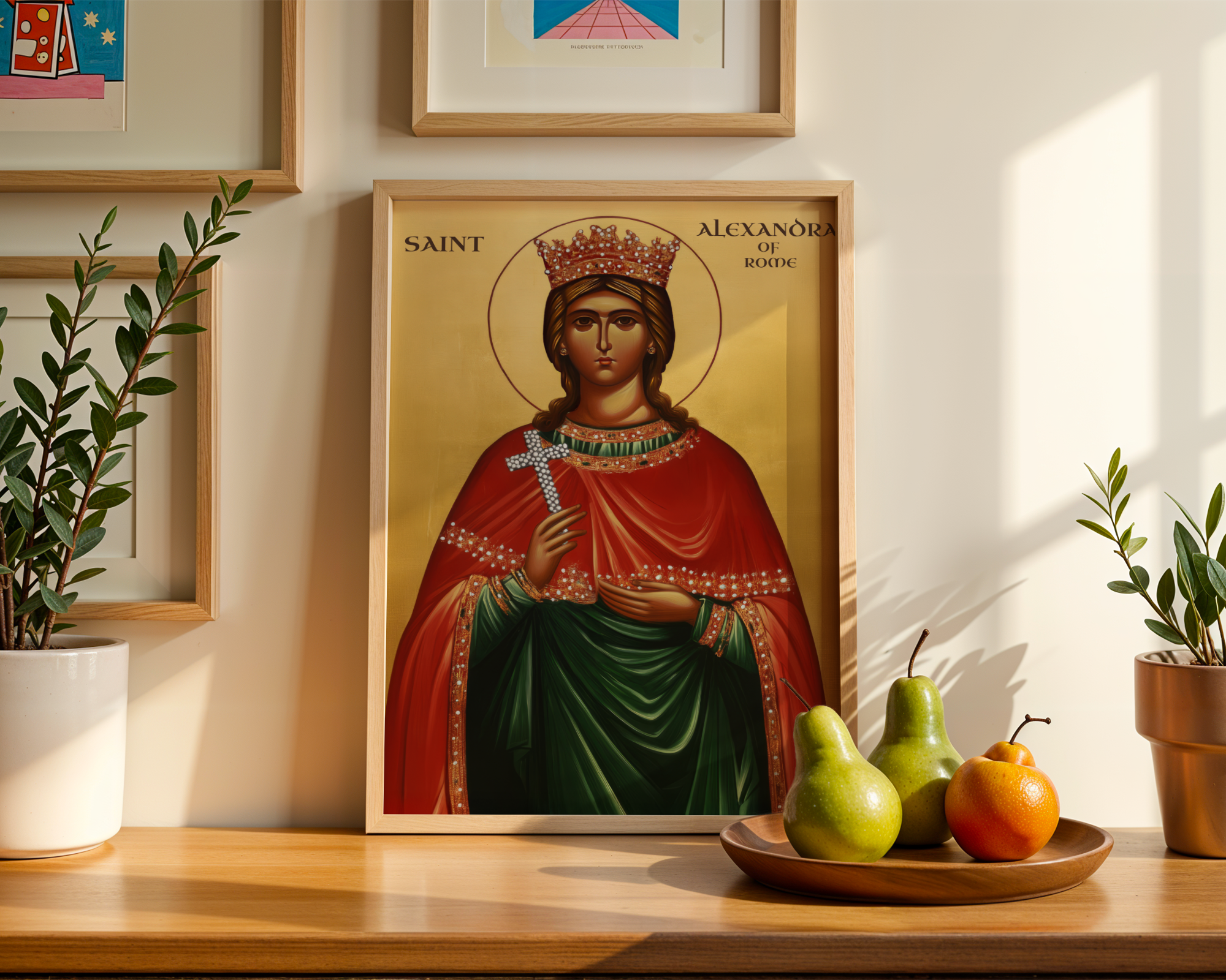 Saint Alexandra of Rome Icon Print, Courage and Faith Gift Orthodox Wall Art, Holygraceart