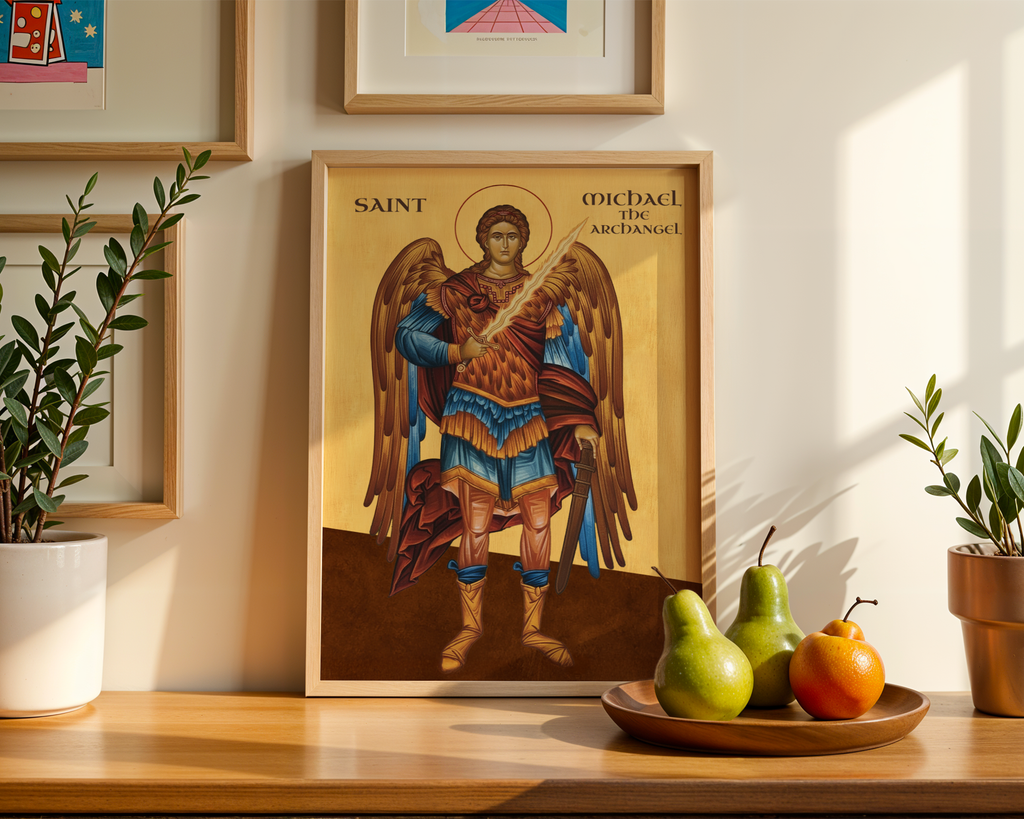 Saint Michael the Archangel Orthodox Icon Wall Art, Confirmation Gift, Protection Gift, Holygraceart