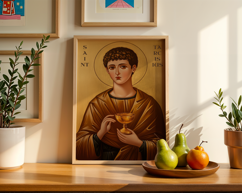 Saint Tarcisius Icon Print, Patron Saint of Altar Servers, First Communion Gift