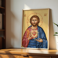 Sacred Heart of Jesus Orthodox Icon Wall Art, Devotional Gift, Prayerful Home Piece