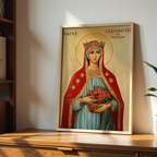 Saint Elizabeth of Hungary Icon Print, Charity and Roses Miracle Gift, Holygraceart