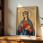 Saint Margaret of Scotland Icon Print, Scottish Catholic Decor, Prayer Gift, Holygraceart