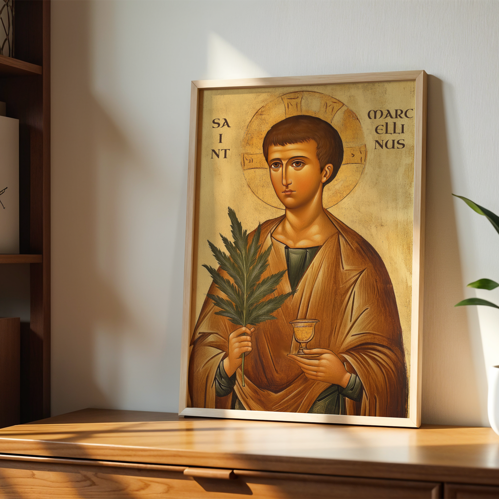 Saint Marcellinus Icon Print, Martyr Prayer Gift, Orthodox Decor, Holygraceart