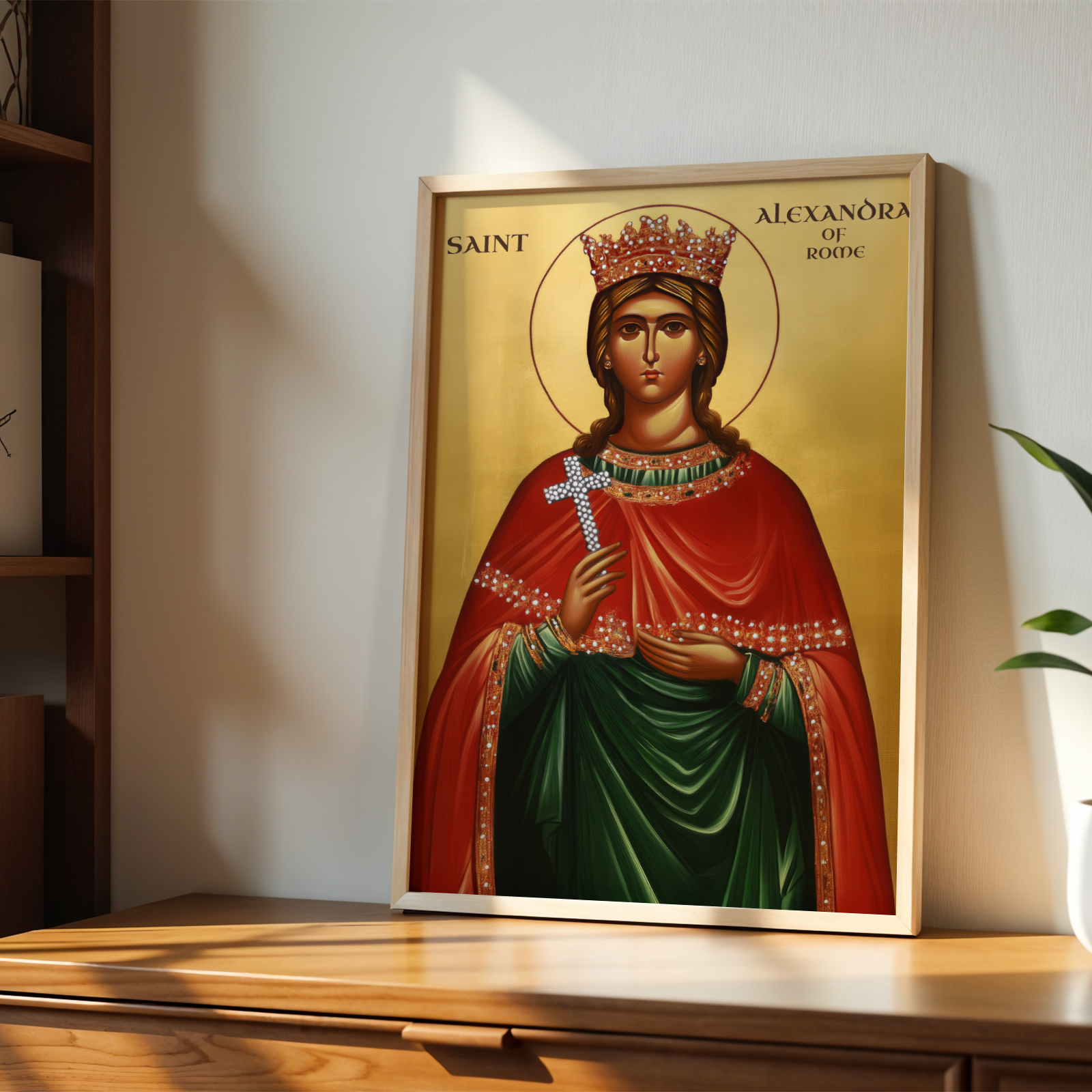 Saint Alexandra of Rome Icon Print, Courage and Faith Gift Orthodox Wall Art, Holygraceart