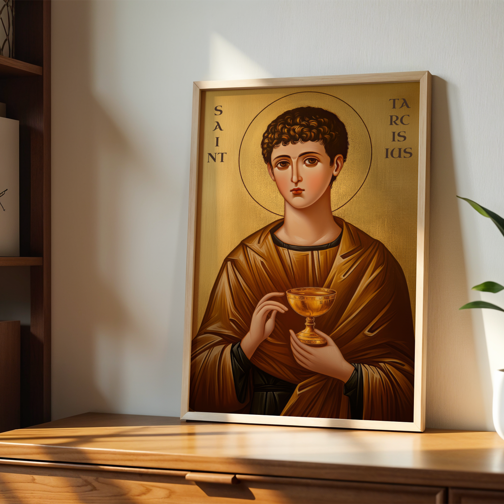 Saint Tarcisius Icon Print, Patron Saint of Altar Servers, First Communion Gift