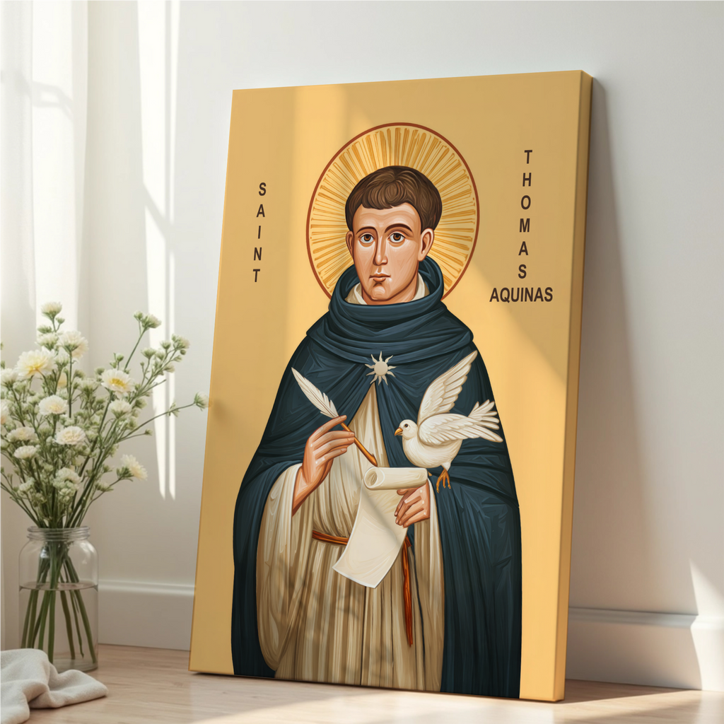 Saint Thomas Aquinas Icon Wall Art, Wisdom and Study Gift, Holygraceart