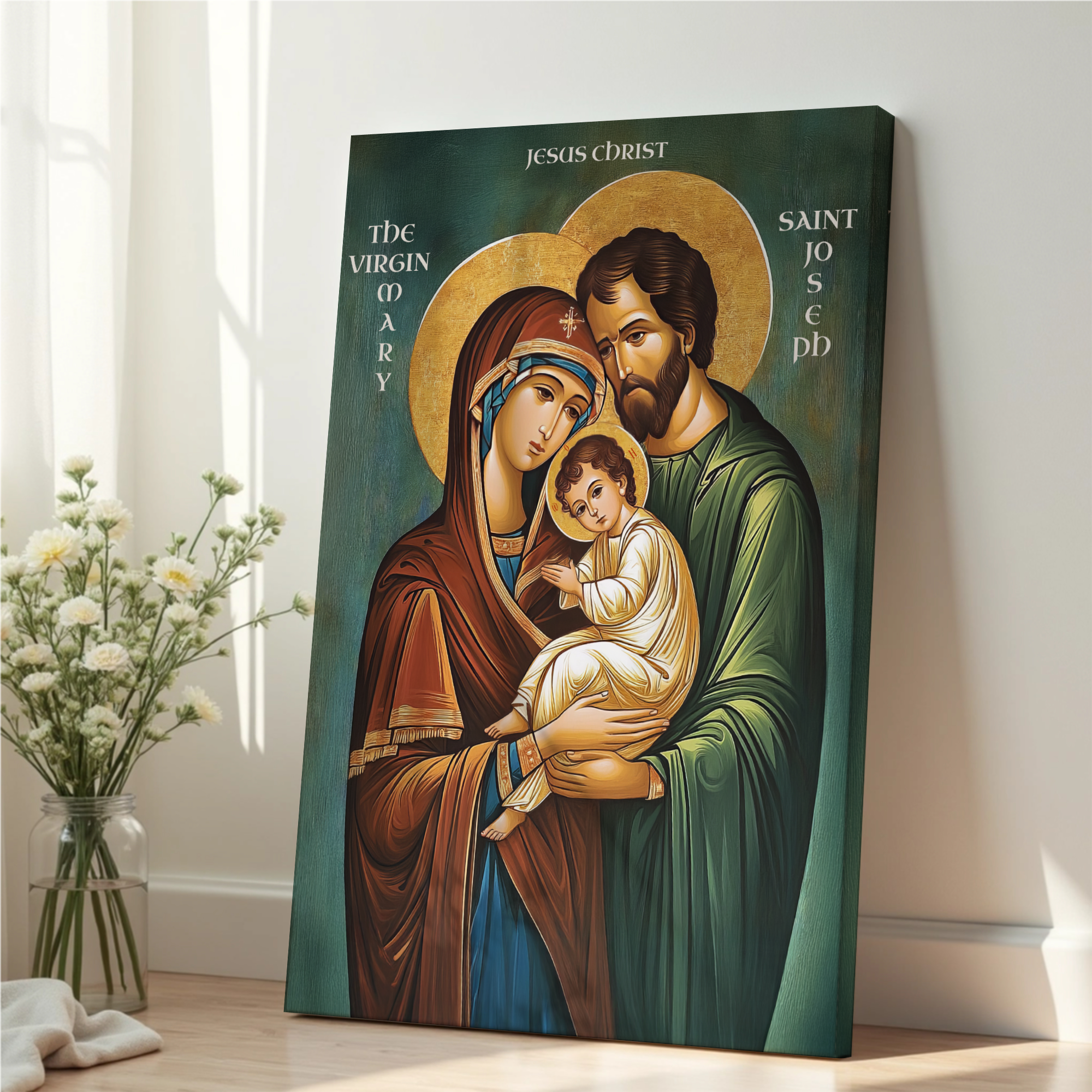 Holy Family Icon Print, Wedding Gift, Marriage Blessing Gift, Orthodox Wall Art