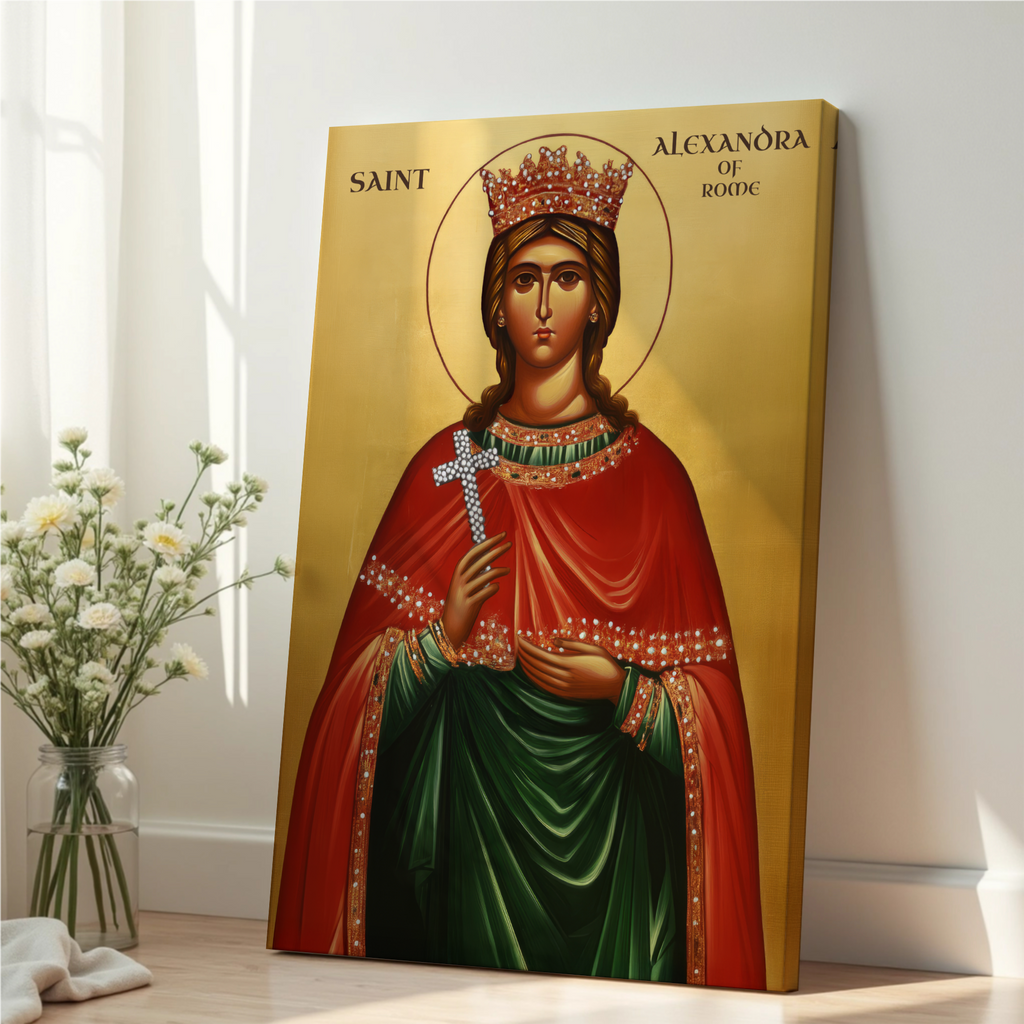 Saint Alexandra of Rome Icon Print, Courage and Faith Gift Orthodox Wall Art, Holygraceart