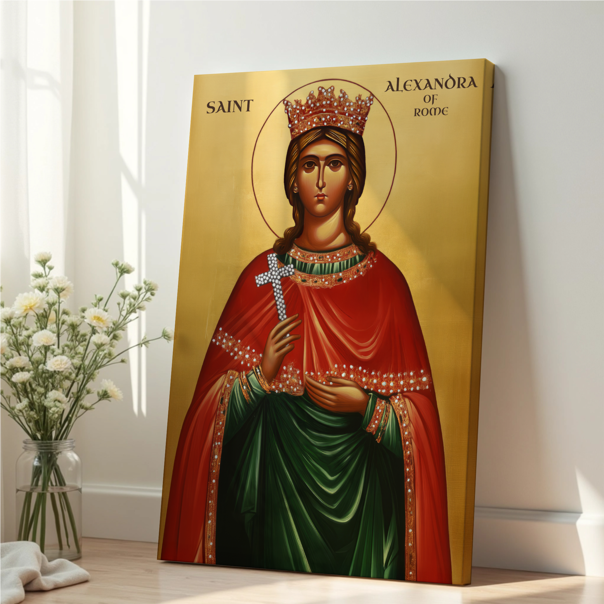 Saint Alexandra of Rome Icon Print, Courage and Faith Gift Orthodox Wall Art, Holygraceart