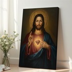 Sacred Heart of Jesus Portrait Print, First Communion and Faith Gift, Holygraceart