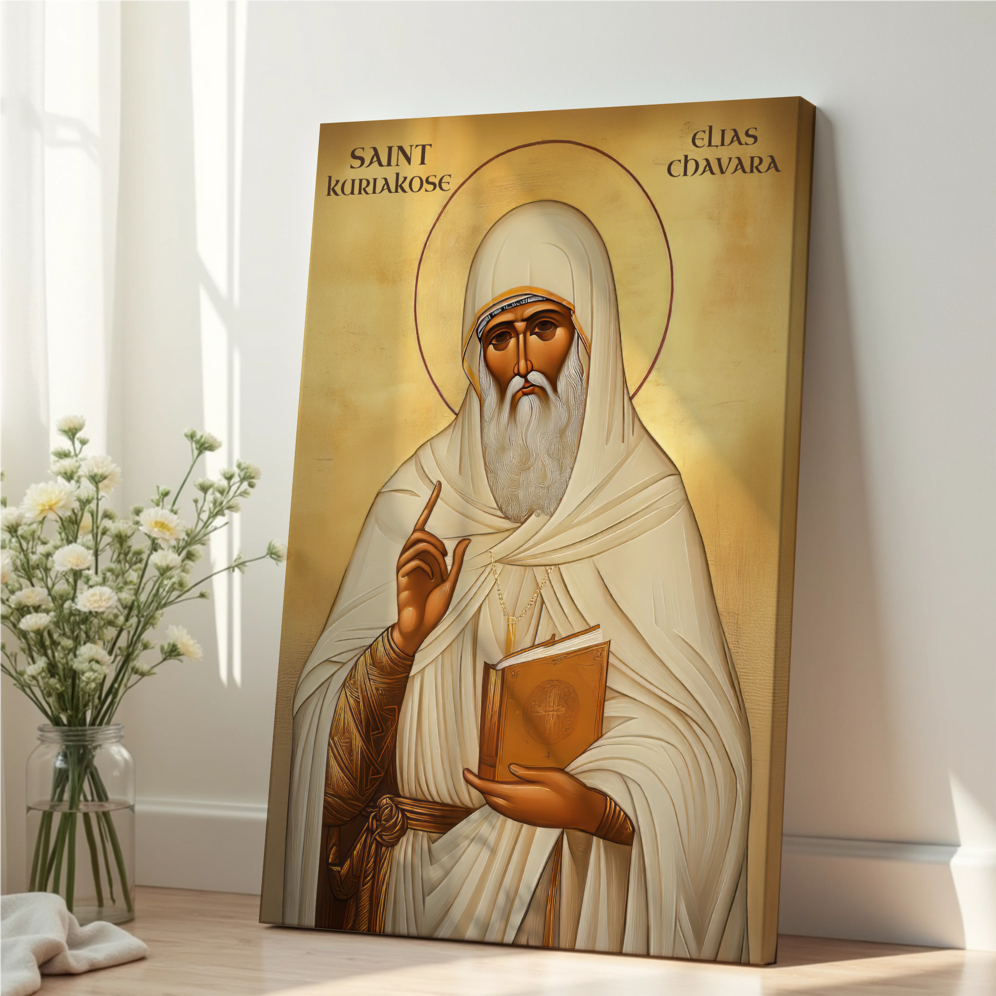 Saint Kuriakose Elias Chavara Icon Print, Spiritual Father Gift Orthodox Wall Art, Holygraceart