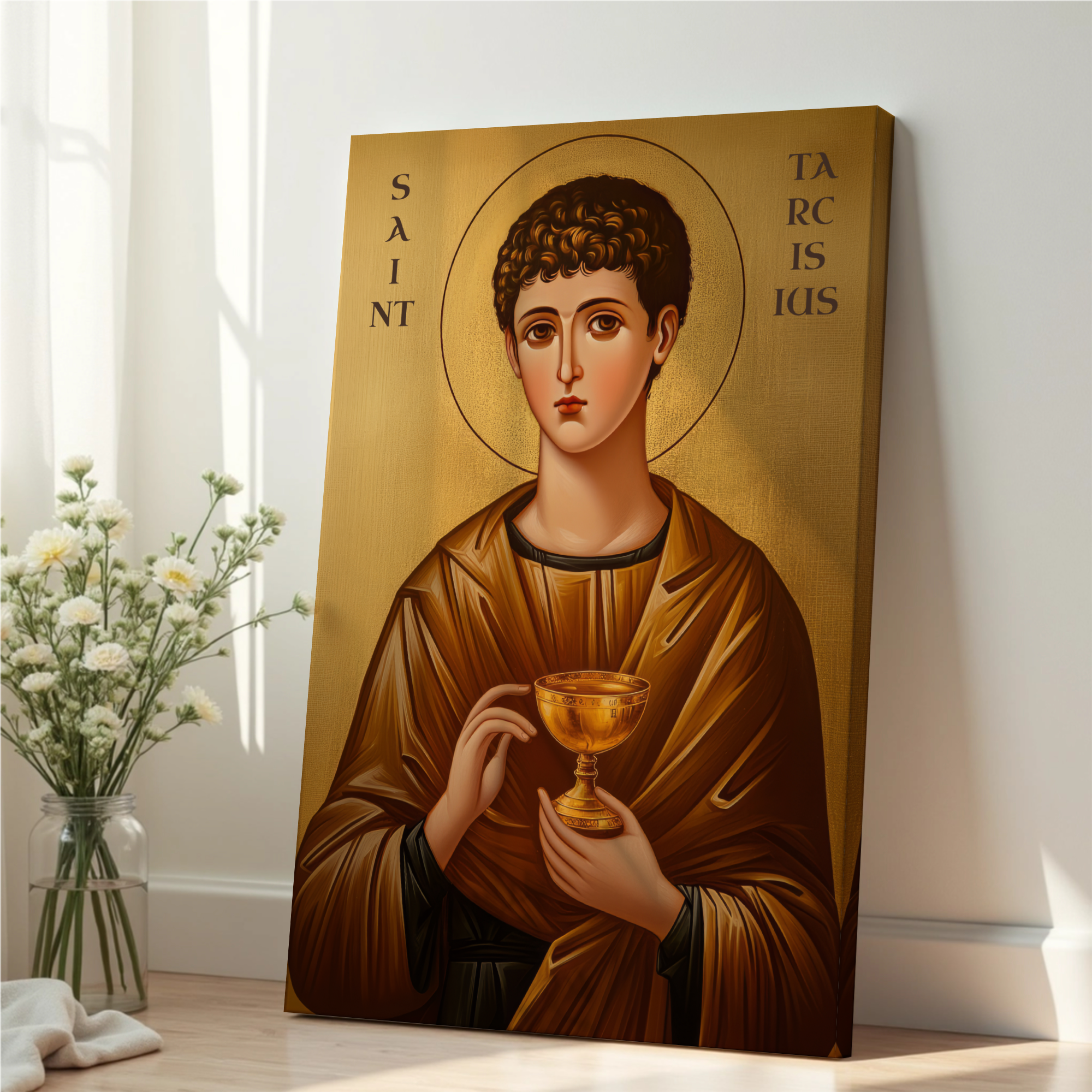 Saint Tarcisius Icon Print, Patron Saint of Altar Servers, First Communion Gift