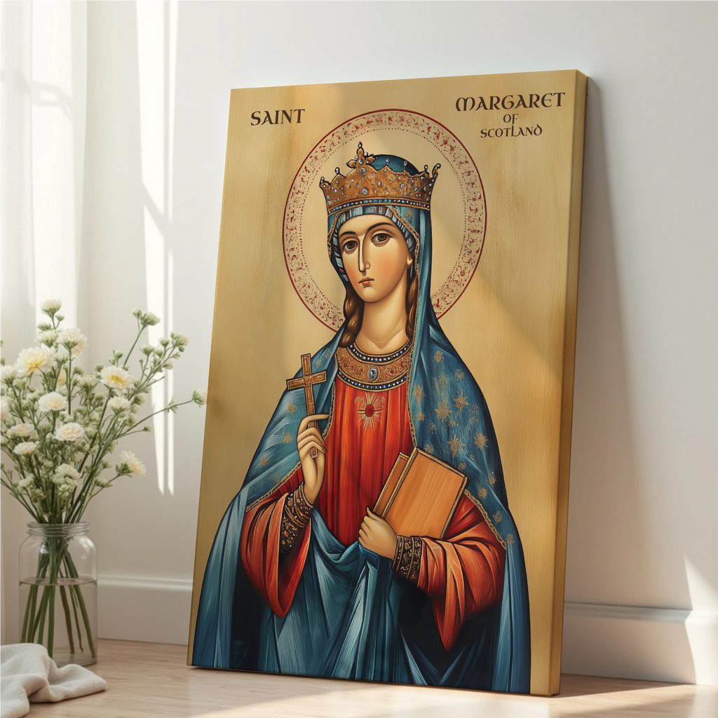 Saint Margaret of Scotland Icon Print, Scottish Catholic Decor, Prayer Gift, Holygraceart