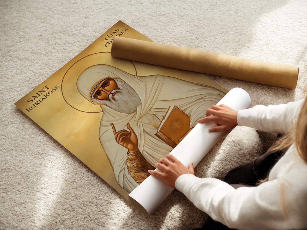 Saint Kuriakose Elias Chavara Icon Print, Spiritual Father Gift Orthodox Wall Art, Holygraceart