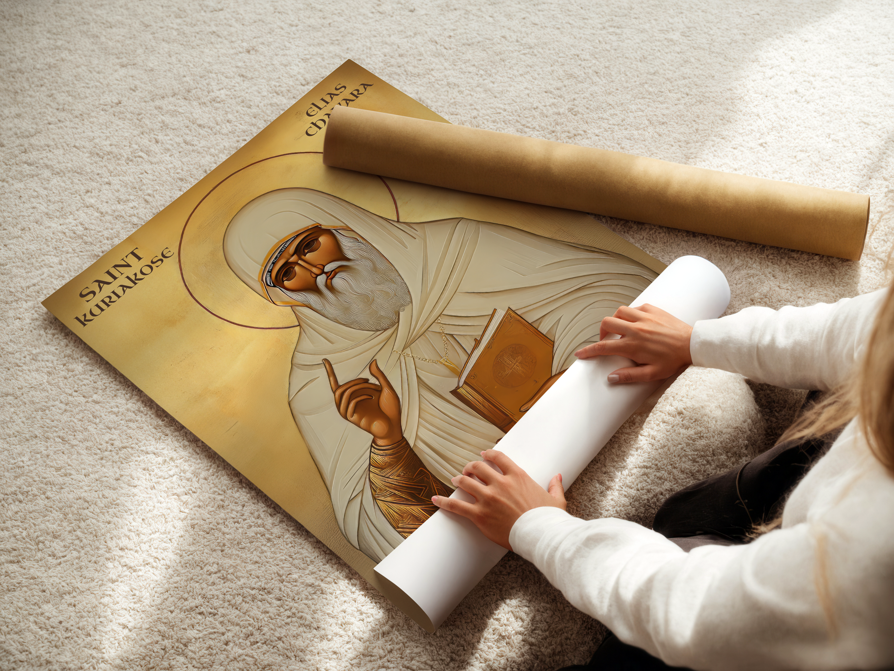 Saint Kuriakose Elias Chavara Icon Print, Spiritual Father Gift Orthodox Wall Art, Holygraceart