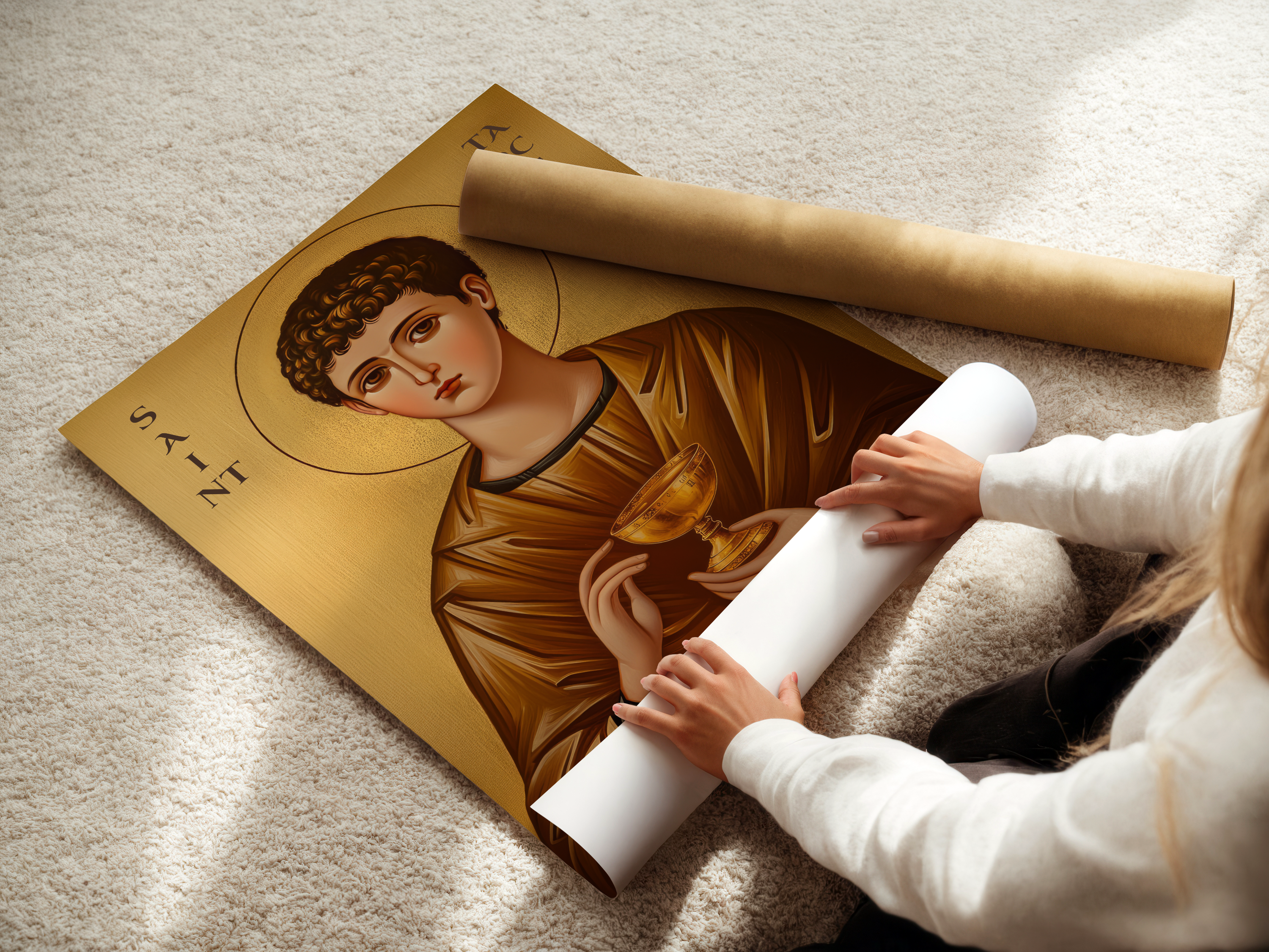 Saint Tarcisius Icon Print, Patron Saint of Altar Servers, First Communion Gift