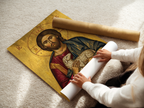 Jesus with Lamb Orthodox Icon Print, Christian Comfort Wall Art, Prayer Gift, Holygraceart