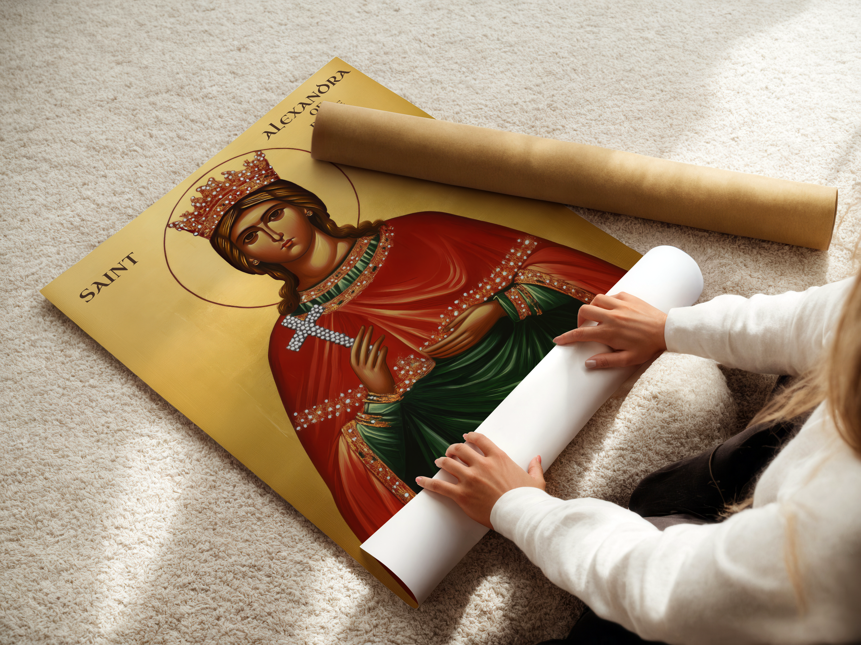 Saint Alexandra of Rome Icon Print, Courage and Faith Gift Orthodox Wall Art, Holygraceart