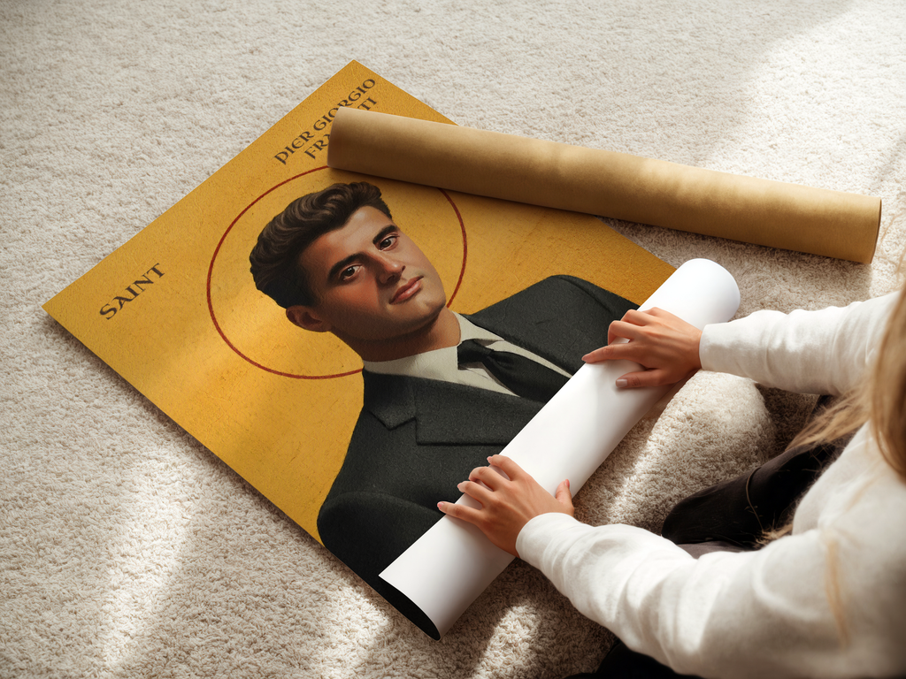 Saint Pier Giorgio Frassati Icon Wall Art, Student Gift Orthodox Print, Holygraceart