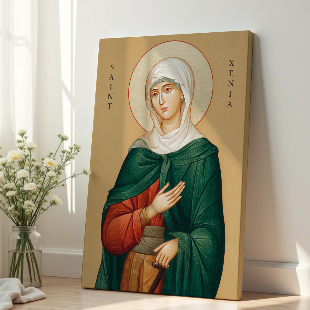 Saint Xenia Icon Wall Art, Comfort and Holy Fool Gift Orthodox, Holygraceart