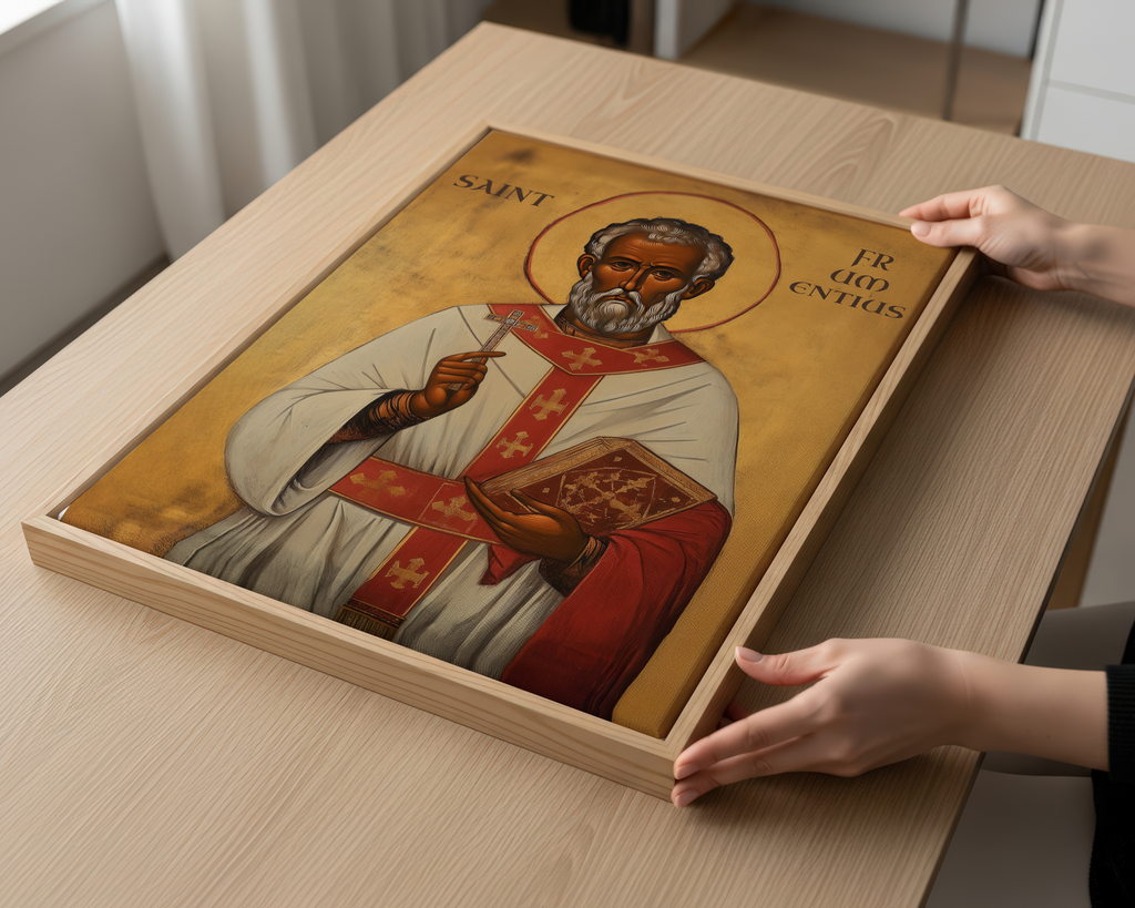 Saint Frumentius Icon Wall Art, Missionary Bishop Gift, Ethiopian Faith Orthodox