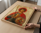 Saint George Byzantine Icon Print, Protection Gift, Warrior Decor, Holygraceart
