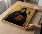 Saint Benedict of Nursia Icon Print, Protection and Blessing Gift, Catholic Wall Art