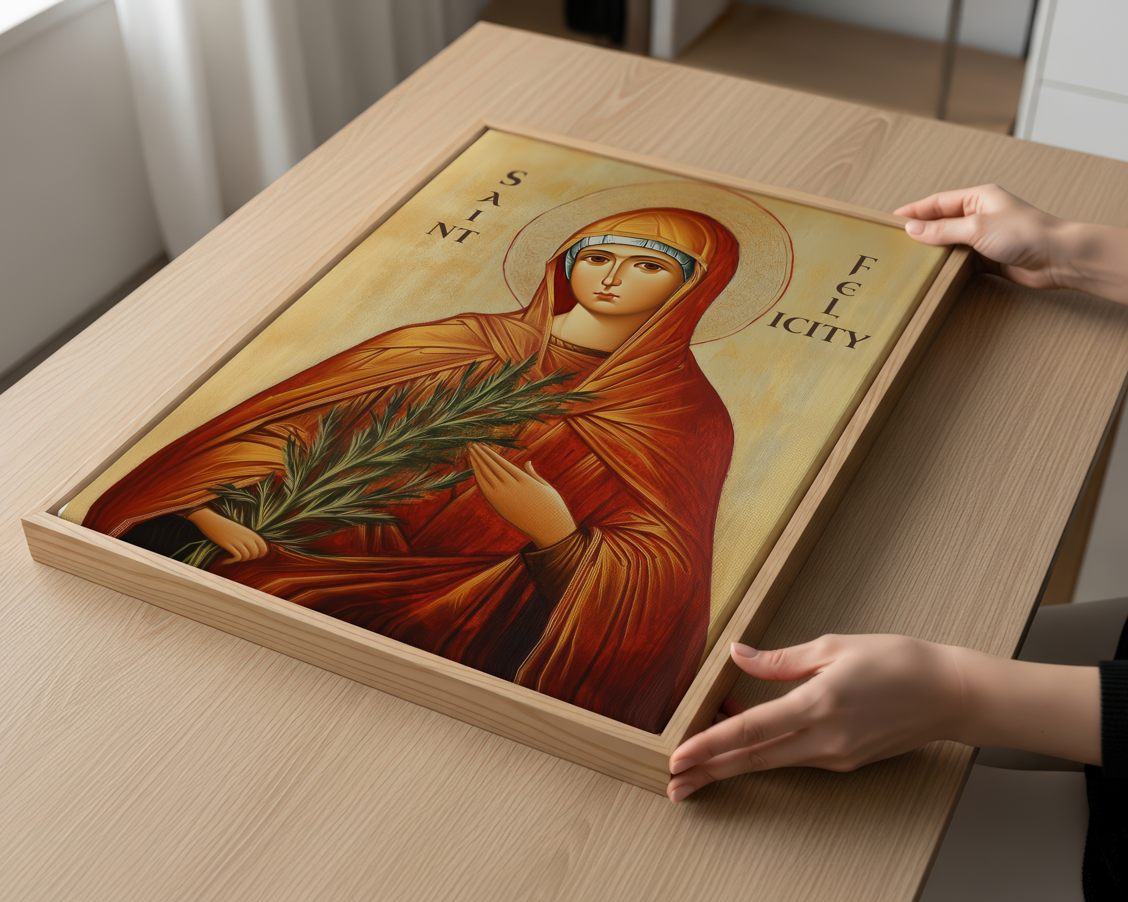 Saint Felicity of Carthage Icon Print, Mother Gift, Catholic Home Decor, Holygraceart