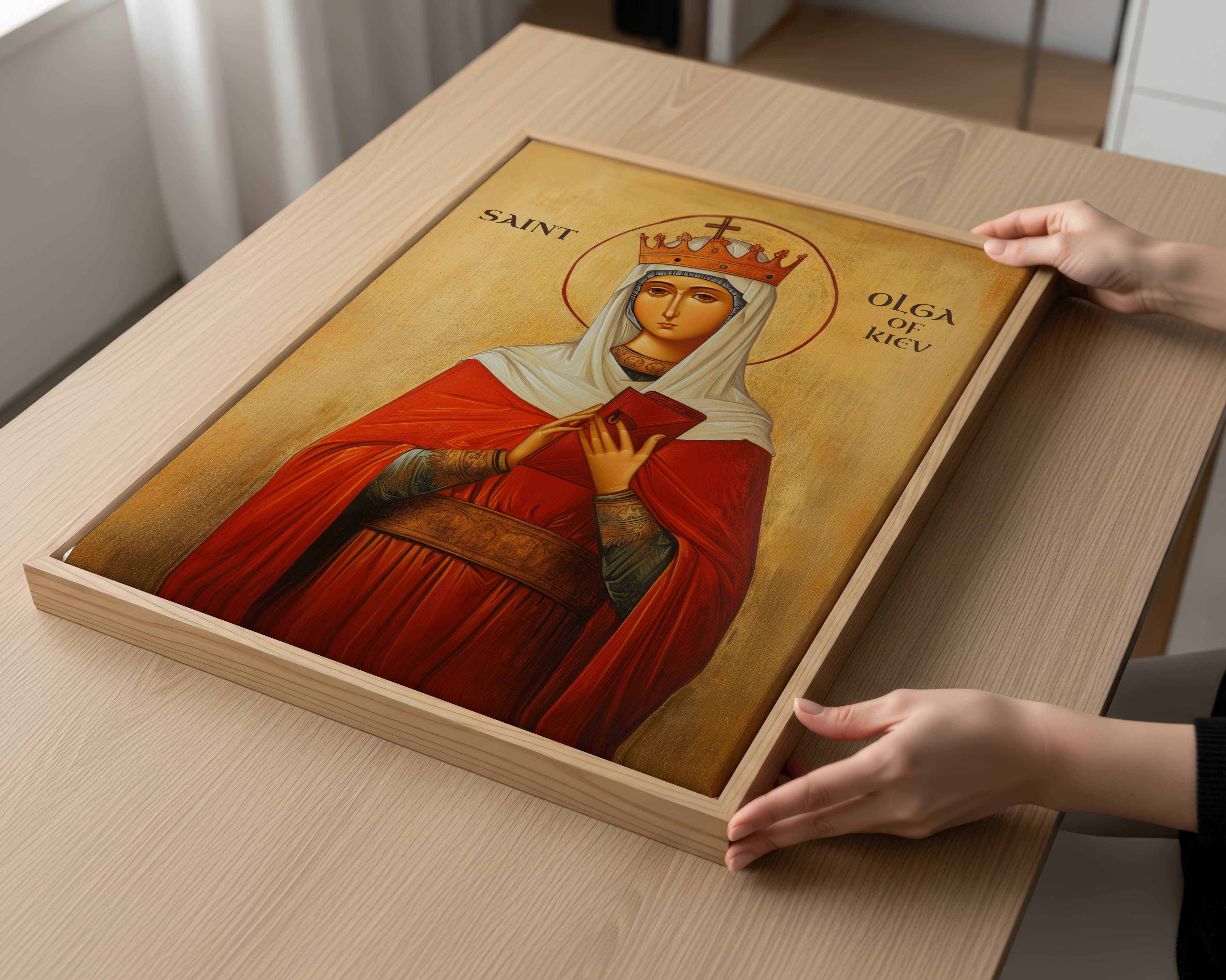Saint Olga of Kiev Icon Print, Queen Saint Orthodox Wall Art, Gift for Women, Holygraceart